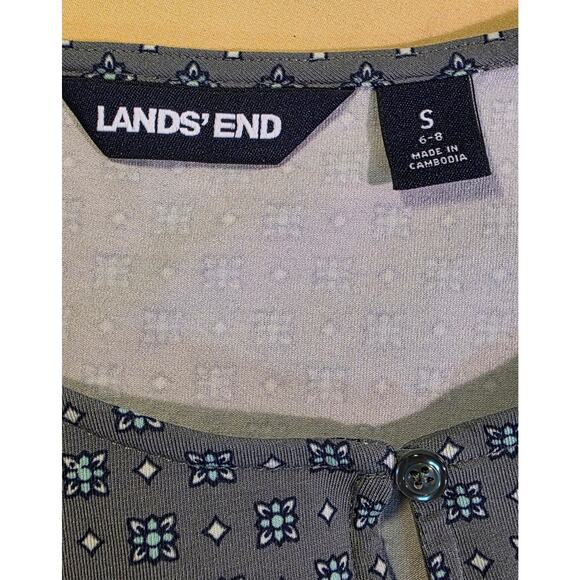 Lands End Dress 3/4 Sleeve Geometric Pattern Size S - Picture 4 of 5